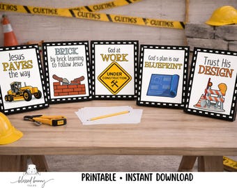 Construction Vacation Bible School decor: printable (PDF)