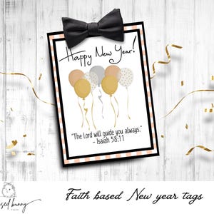 Faith based New Years tags- New Year Favors- Happy New Year