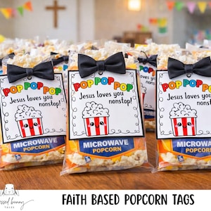 Jesus Loves You, Popcorn Favor Tags: Printable (PDF)