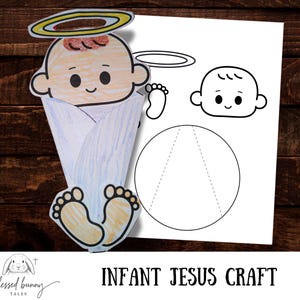 Dzieciątko Jezus – ozdobę do wydrukowania: świąteczna ozdoba do szkoły niedzielnej (PDF)