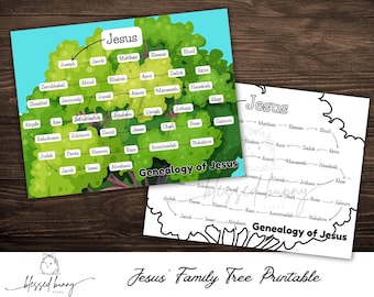Árvore genealógica da família de Jesus: genealogia para impressão (download digital)
