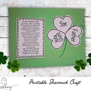 Manualidad de la Santísima Trinidad - Lección bíblica - Escuela dominical - Imprimible para la educación en el hogar - Manualidades imprimibles - Manualidad del día de San Patricio - Manualidades cristianas