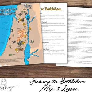 Reis naar Bethlehem Kaart- Kerstbijbelstudie- Zondagsschool- Bijbelles- Religieuze advent