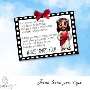 Jesus Loves You Printable Tags: Christian Poem, Sunday School (PDF Download)