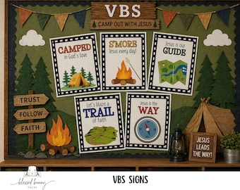 Camp VBS Schild-Set: Wildnis Abenteuer Dekor (PDF)