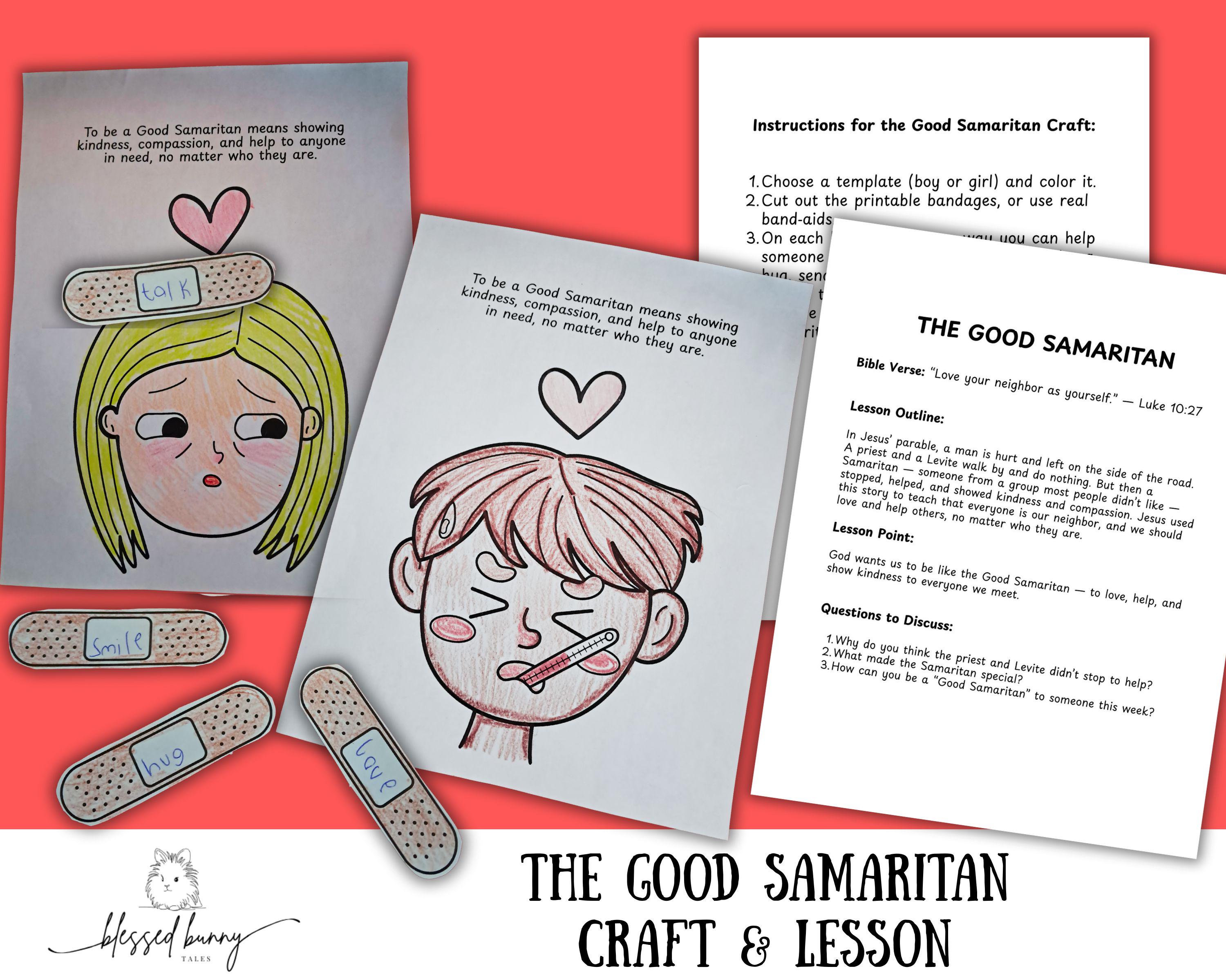 Good Samaritan Bible Lesson & Craft: Printable Sunday School Activity ...