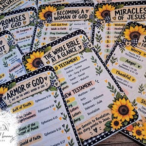 Sunflower Bible Tip ins- set of 10: printable (PDF)