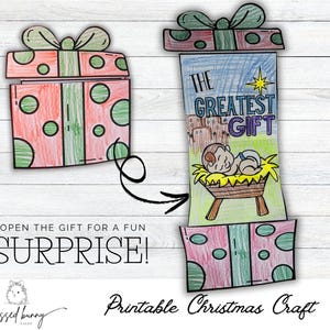 Printable Nativity Christmas Craft: Bible Lesson Gift Box (PDF)