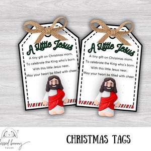 Little Jesus Figurine Christmas Tags: Bible Verse Poem (PDF)