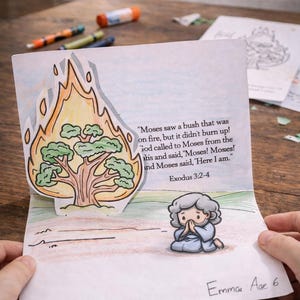 Moses & Burning Bush: printable craft (PDF Pattern)