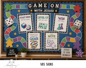 Board Game VBS Sign Bundle: printable (PDF)