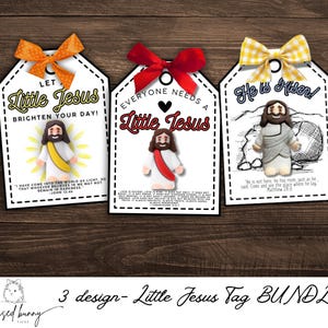 Little Jesus Tag BUNDLE- Jesus figurine tags- Bible Verse tag-