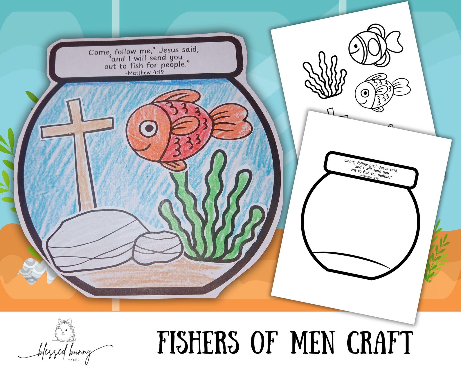 Fishers Of Men Craft Printable PDF Etsy fishers-of-men-craft-printable-pdf-etsy