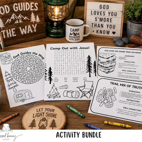 Camp VBS Aktivitätspaket: Labyrinth, Wortsuche & Rezeptkarten (PDF Download)