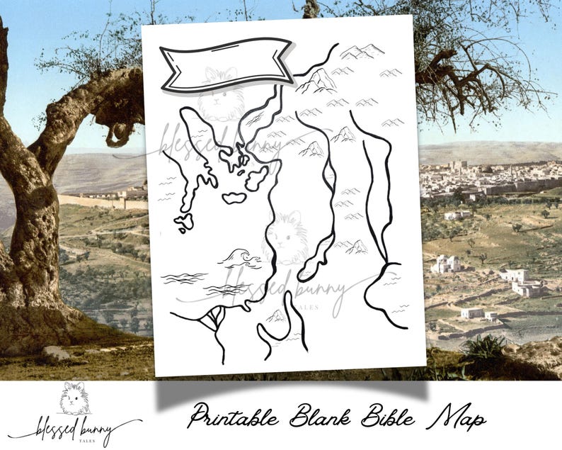 Bible Map Printable- New Testament Map- Old Testament Map- Bible Insert- Sunday School Printable ...