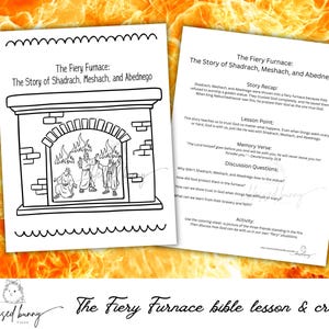 Shadrach Meshach and Abednego-The fiery furnace-Daniel Bible Lesson and craft- bible craft- Sunday School- Homeschool Printable-