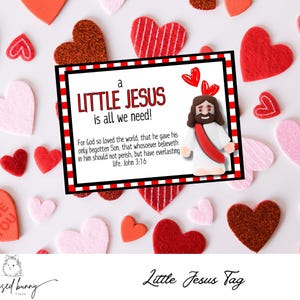 LITTLE JESUS Valentines - Printable- Classroom Valentine&#39;s - Religious Valentine- pencil valentine- bible verse valentine