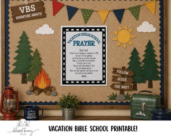 VBS Gebets-Wandkunst: Urlaubsbibel-Schuldekor (20x25cm PDF Download)