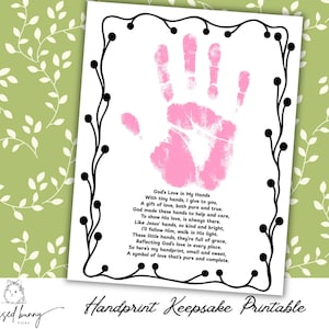 Printable 8x10 Faith-Based Handprint Keepsake Template | Mother&#39;s Day