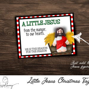 Little Jesus Christmas Printable Tags: Manger Favors (PDF)