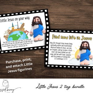 Little Jesus Figurine Tags: Travel Blessings, Christian Gifts (Printable PDF)