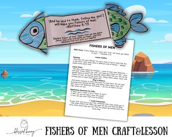 Manualidad bíblica "Pescadores de hombres": Imprimible para la escuela dominical (patrón PDF)