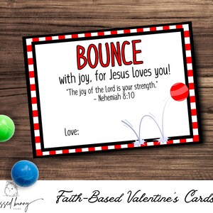 REBONDISSEZ de joie car Jésus vous aime - Cartes de Saint-Valentin imprimables - Saint-Valentin en classe - Saint-Valentin religieux-balle gonflable Saint-Valentin