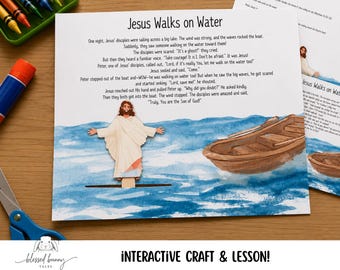 Jezus loopt op het water: printbare afbeelding (digitale download)