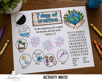 7 Days of Creation Activity Mat: Genesis Bible Lesson (PDF)