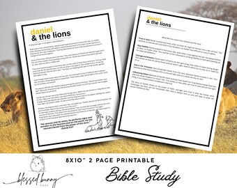 Daniel and the Lions Bible Study: Printable Sunday School Lesson (PDF)