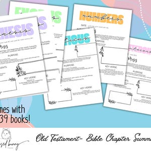 Alttestamentliche Bibelkapitelzusammenfassungen- Bibeleinsätze- Altes Testamente BUNDLE- Christian Printables- Bibel-Deckseiten- Bibelzusammenbrüche