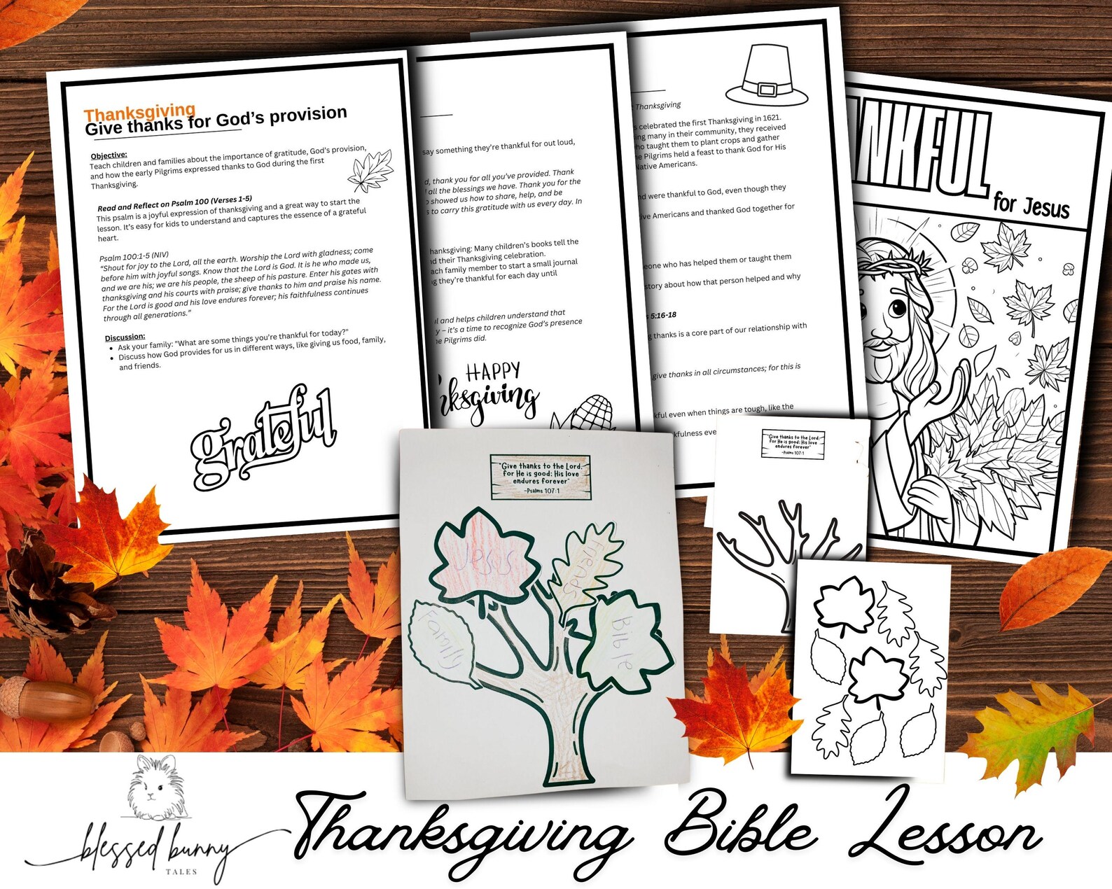 Family Thanksgiving Bible Lesson and Craft: Printable (digital Download ...