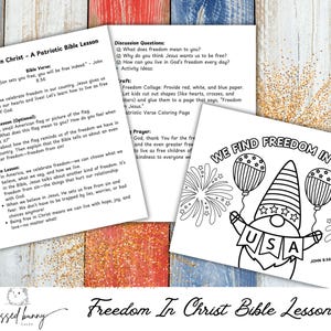 Patriotic Bible Lesson Printable: 4th of July Sunday School (PDF Download)