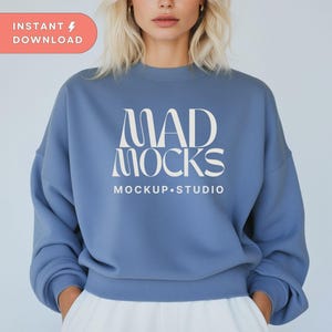 Gildan 18000 Indigo Blue Sweatshirt Mockup G180 Blue Crewneck Mockup Simple Gildan 18000 Mock up Sweater Blue Gildan Mockup 18000 Trendy