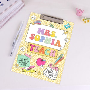 Personalized Teacher Clipboard Gift,Custom Clipboard with Name for Staff,Teacher Appreciation Gift,End of Year Thank You Gift for Teachers