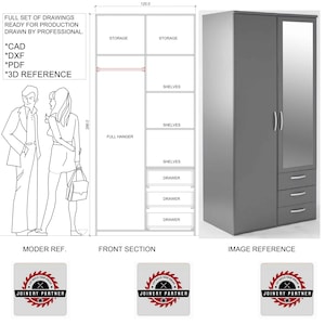Planos de armarios empotrados / CAD, PDF y DXF para descargar. (Diseño personalizado)