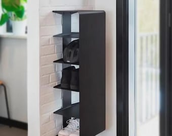 Minimalistisches schwebendes Schuhregal - moderner Wand-Schuh-Organizer - Loft-Stil Metallregal für Flur oder Schrank