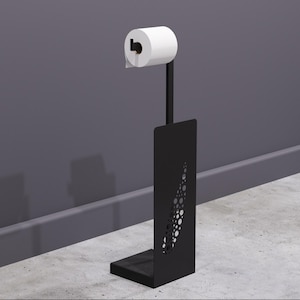 Porte-papier hygiénique en métal | Rangement de papier toilette pour salle de bain dans un design minimaliste | Accessoires de salle de bain