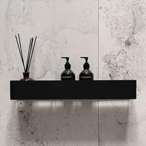 Stainless Steel Bathroom Shelf: Wall-Mounted Shower Organizer with Curved Edge