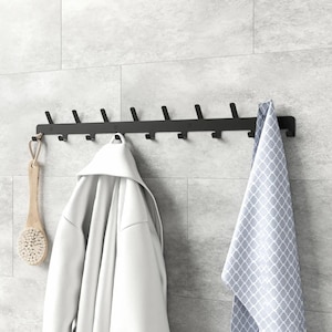 Black Metal Towel Hooks for Modern Bathroom | Industrial Wall Towel Hanger | Bathroom Hook