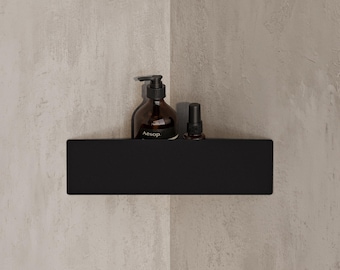 Estante de ducha de esquina triangular de acero: organizador de baño moderno con diseño triangular, ahorra espacio y es duradero.