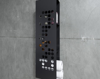 Wall-Mounted Shelf for Bathroom Storage with Flower | Stainless Steel Floating Shelf available in Black and White for Towels & Toiletries