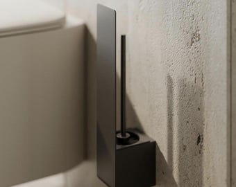 Wand-Toilettenbürstenhalter | Stahl Badezimmer Accessoire | Moderner, pulverbeschichteter Organizer für Minimalist