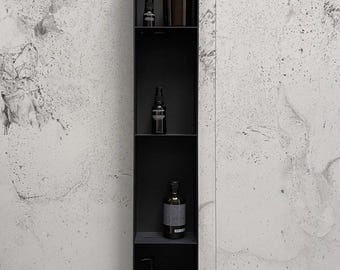 Minimalist Stainless Steel Shower Shelf | Modern Wall-Mounted Bathroom Storage Rack | Hidden Mount Floating Shelf | Bathroom Accessories