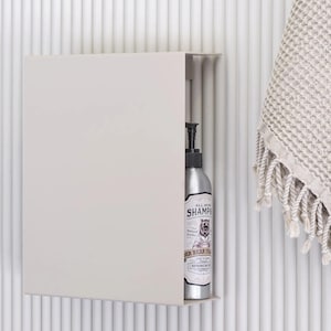 Floating Hidden Shelf for Bathroom Storage with one Tier Available in Black, Grey, White | Black Minimalistic Floating Shelves