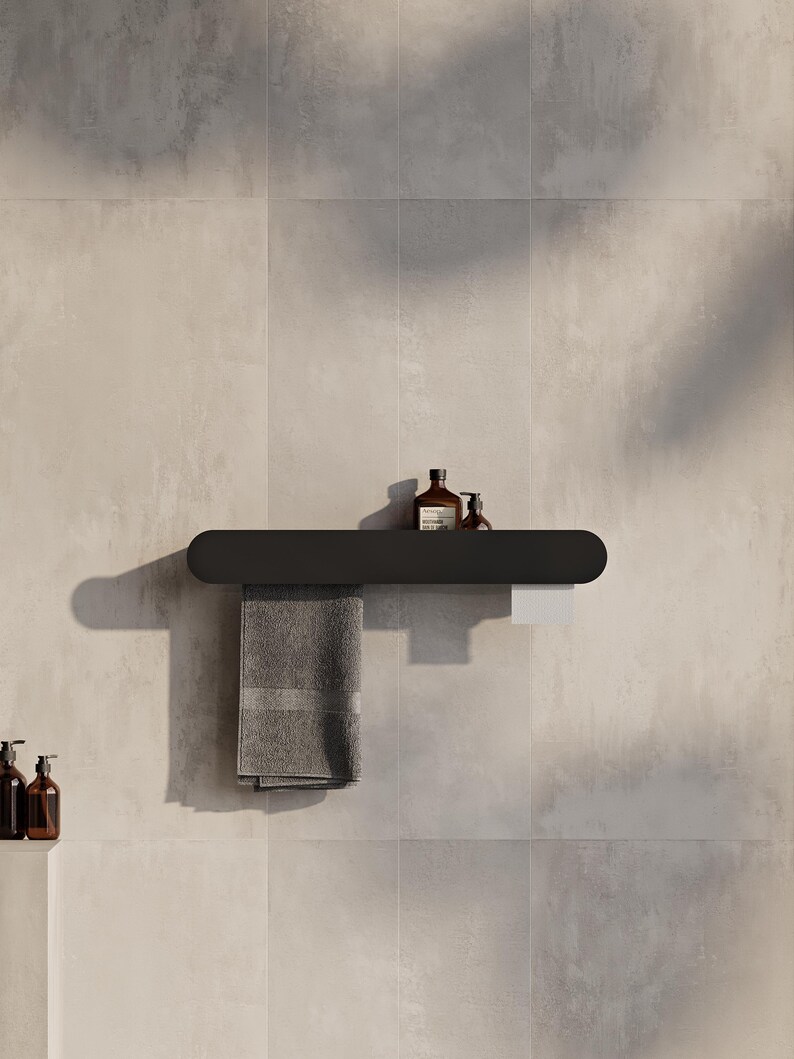 toilet paper holder
towel holder
toilet paper storage
toilet paper shelf
toilet paper hanger
paper towel holder
bathroom storage
bathroom cabinet
bathroom organizer
wall mounted shelf
powder coated steel
towel bar shelf
small bathroom shelf
