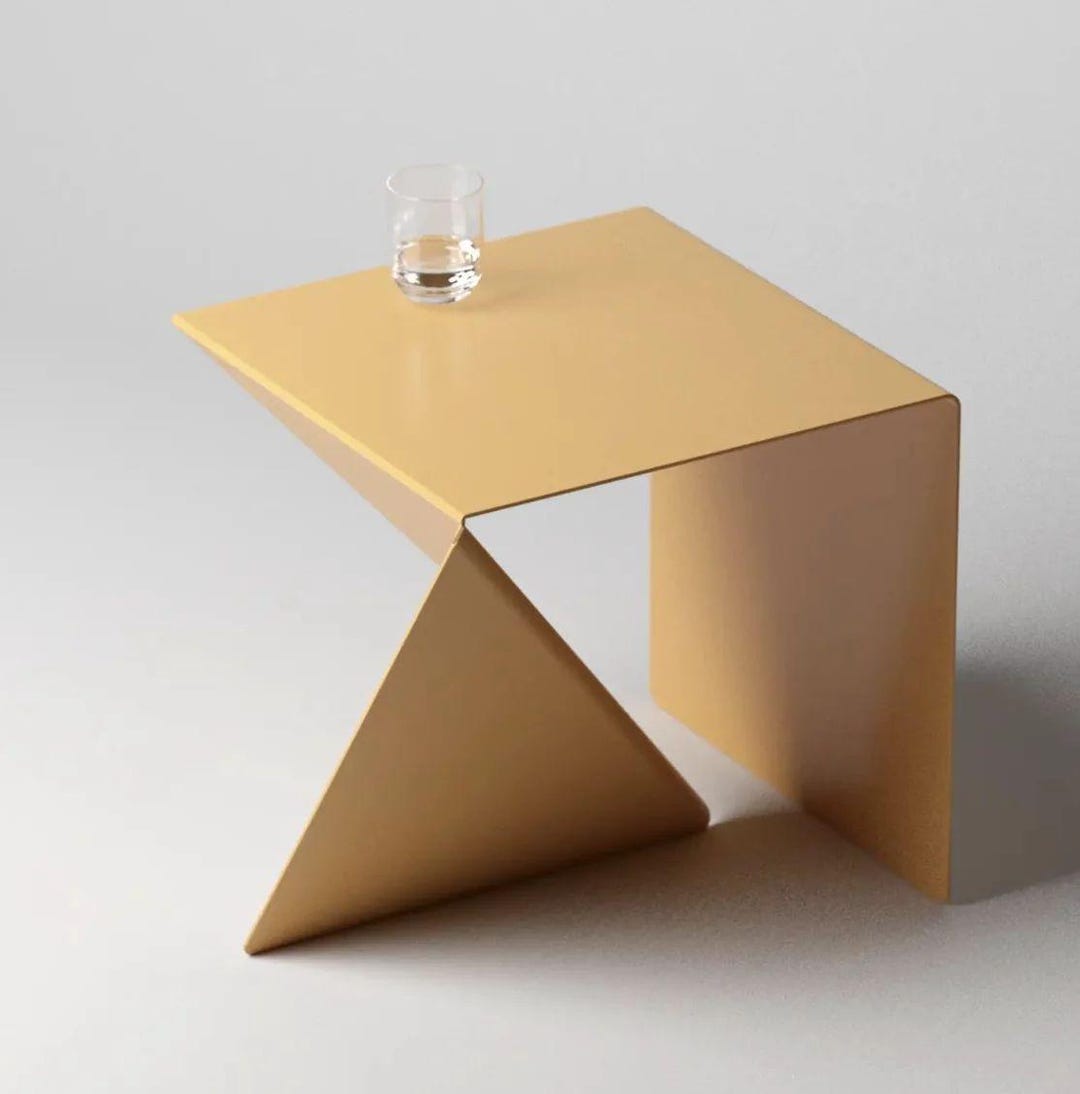 Asymmetrical Metal Coffee Table | Modern Japanese-inspired Furniture ...