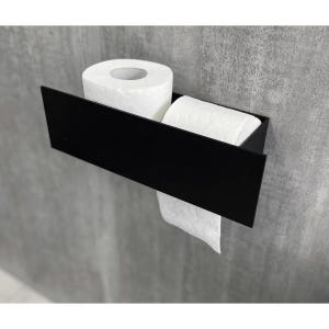 Moderno porta carta igienica per 2 pezzi. Realizzato in acciaio laminato a freddo / Porta carta igienica / Organizzatore per il bagno in bianco e nero