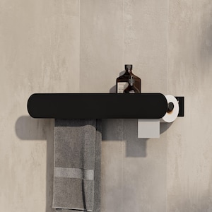 toilet paper holder
towel holder
toilet paper storage
toilet paper shelf
toilet paper hanger
paper towel holder
bathroom storage
bathroom cabinet
bathroom organizer
wall mounted shelf
powder coated steel
towel bar shelf
small bathroom shelf