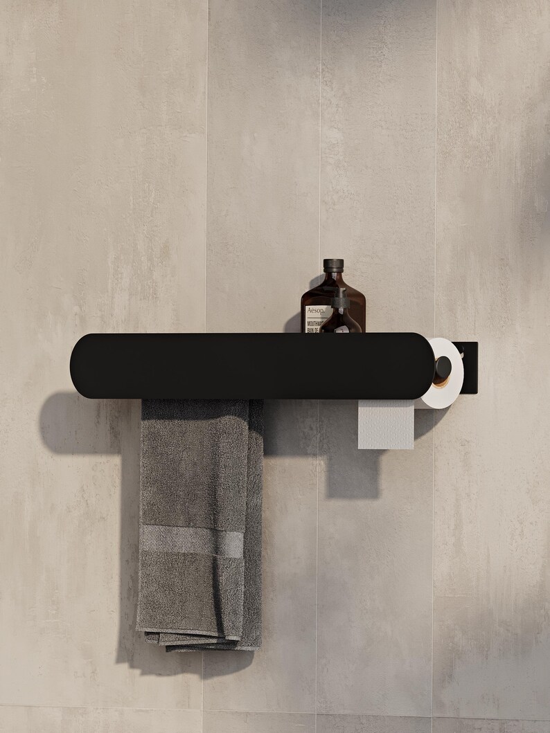 toilet paper holder
towel holder
toilet paper storage
toilet paper shelf
toilet paper hanger
paper towel holder
bathroom storage
bathroom cabinet
bathroom organizer
wall mounted shelf
powder coated steel
towel bar shelf
small bathroom shelf